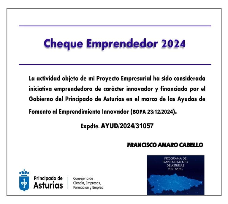 Publicidad de la Consejería de Ciencia, Empresas, Formación y Empleo del Principado de Asturias.